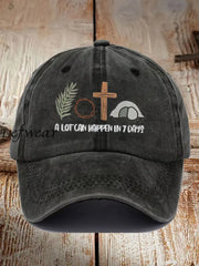 Unisex Easter Faith A Lot Can Happen In 7 Days Printed Hat Black / JM