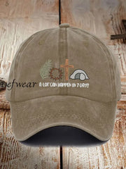 Unisex Easter Faith A Lot Can Happen In 7 Days Printed Hat Khaki / JM