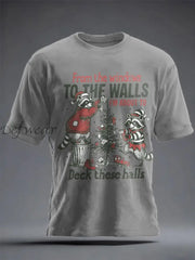Unisex Funny Christmas Printed T-shirt Light Gray / S