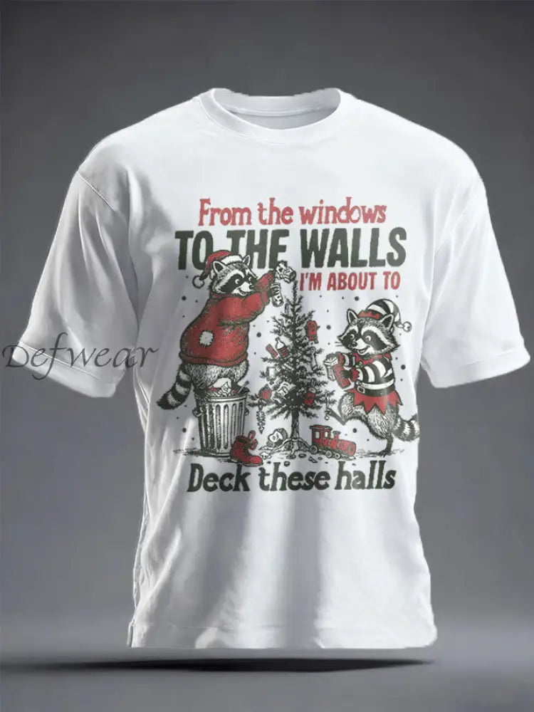 Unisex Funny Christmas Printed T-shirt White / S