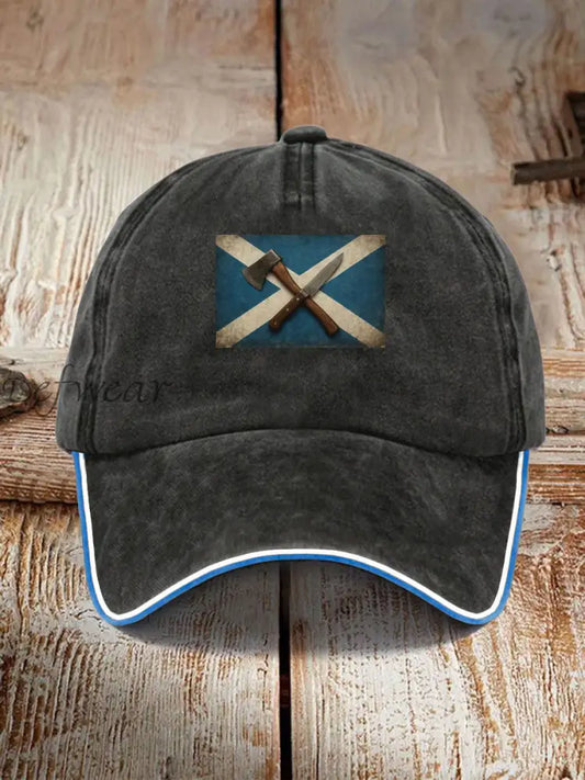 Unisex Girl’s Power Scotland Print Hat Black / ONE