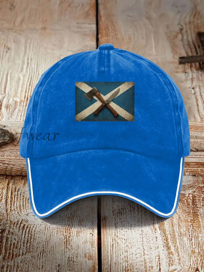 Unisex Girl’s Power Scotland Print Hat Blue / ONE