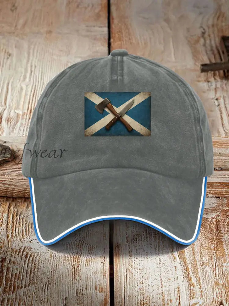 Unisex Girl’s Power Scotland Print Hat Light Gray / ONE