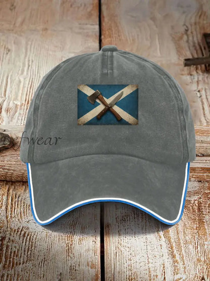 Unisex Girl’s Power Scotland Print Hat Light Gray / ONE