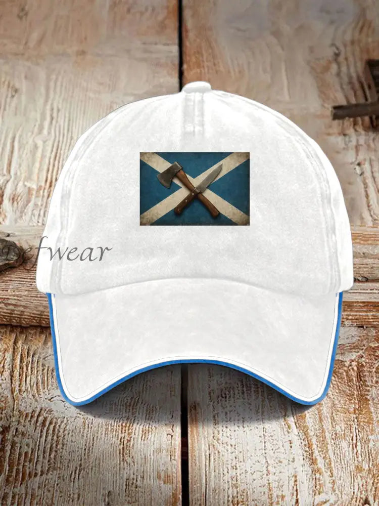 Unisex Girl’s Power Scotland Print Hat White / ONE