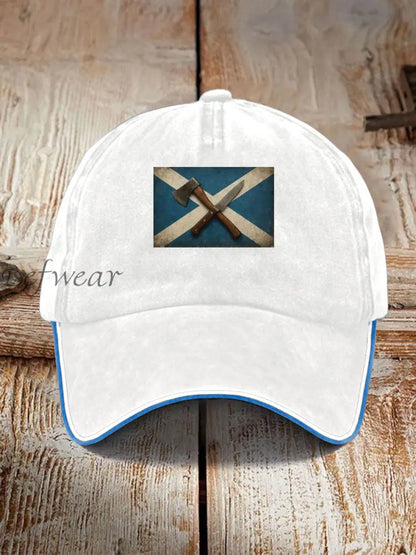 Unisex Girl’s Power Scotland Print Hat White / ONE