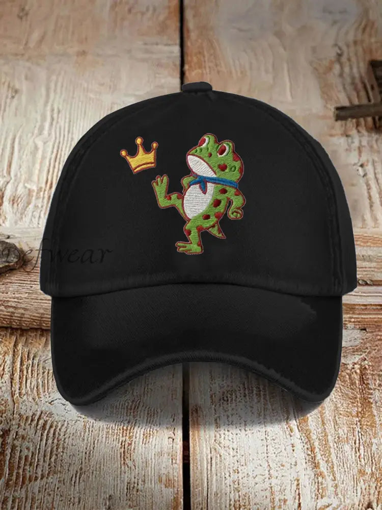 Unisex No Kings Resist Frog Point Print Hat Black / ONE