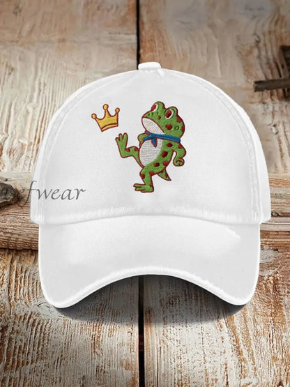 Unisex No Kings Resist Frog Point Print Hat White / ONE