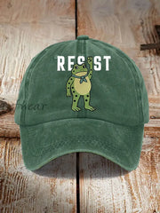 Unisex Portland Frog Print Hat Green / ONE