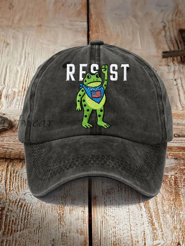 Unisex Portland Frog Resist Print Hat Black / ONE