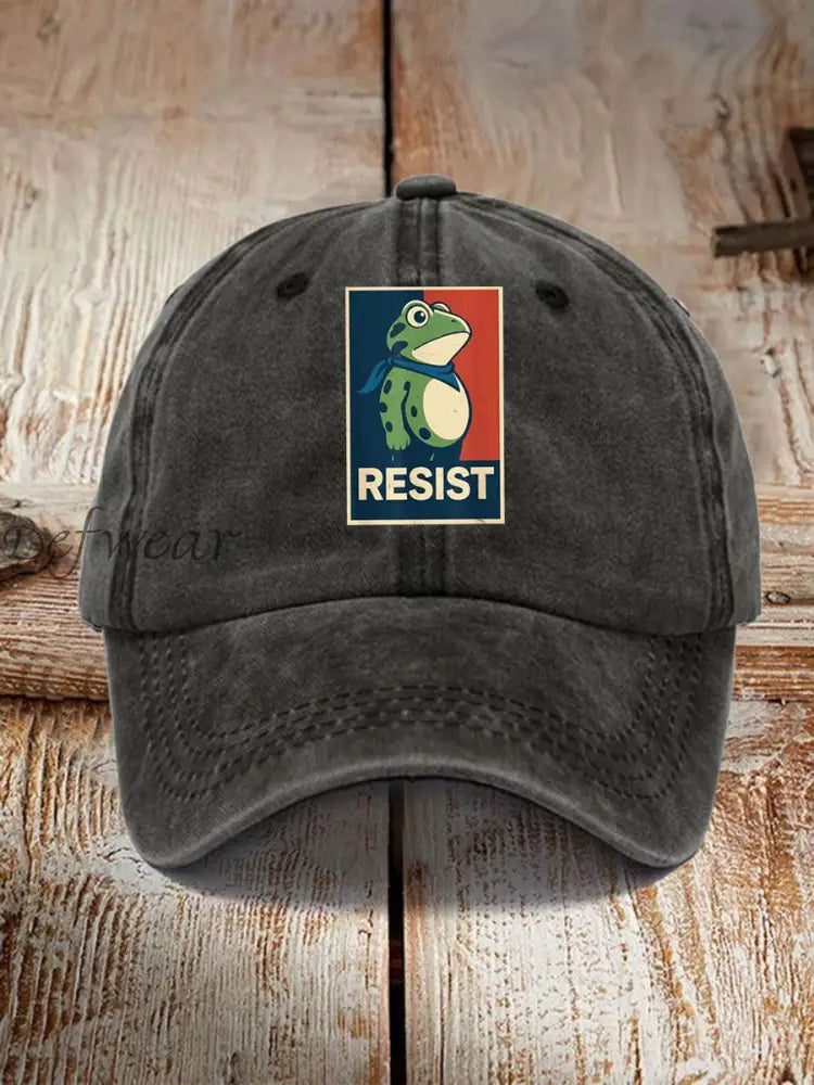 Unisex Portland Frog Resist Print Hat Black / ONE