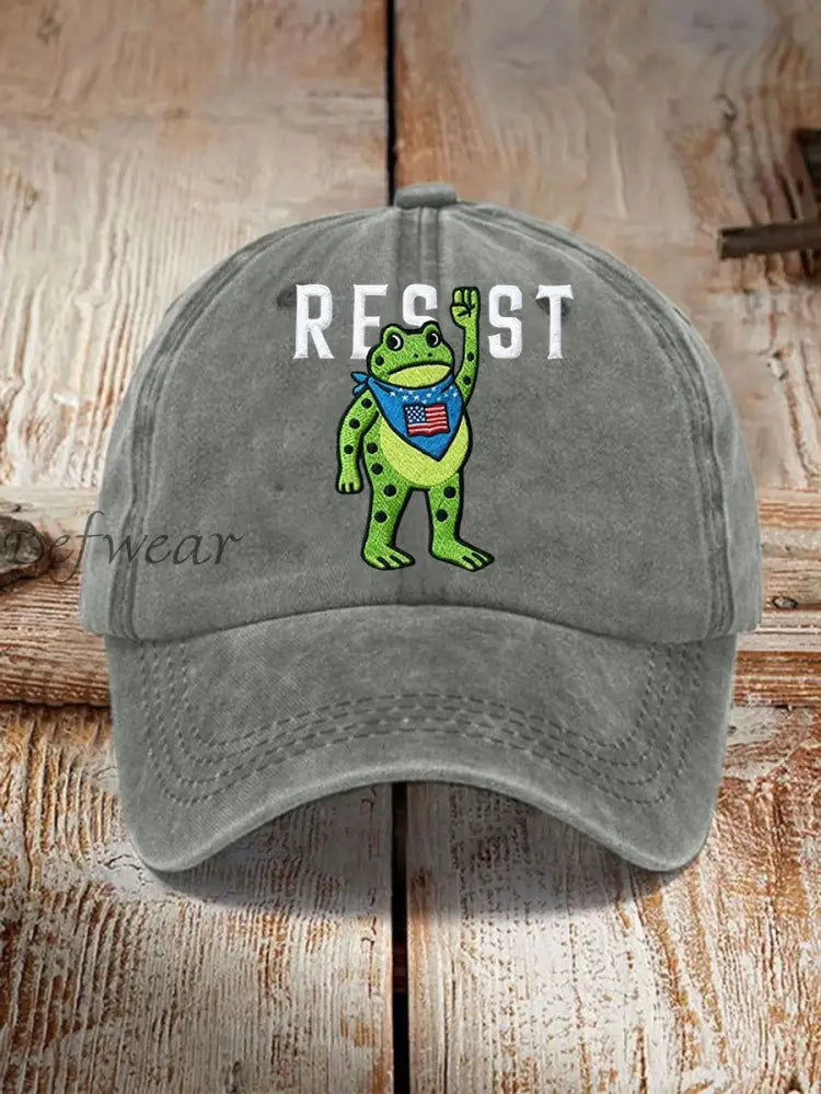 Unisex Portland Frog Resist Print Hat Gray / ONE