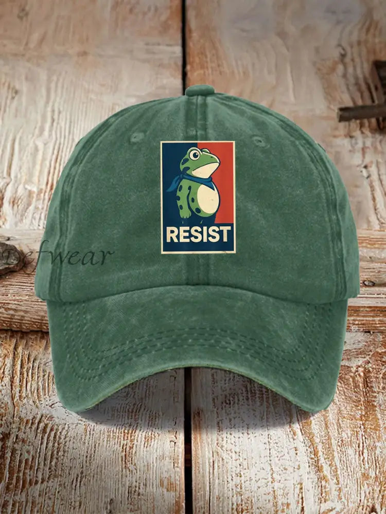 Unisex Portland Frog Resist Print Hat Green / ONE