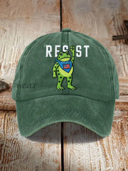 Unisex Portland Frog Resist Print Hat Green / ONE
