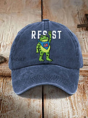 Unisex Portland Frog Resist Print Hat Navy Blue / ONE