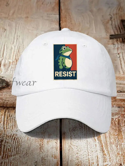 Unisex Portland Frog Resist Print Hat White / ONE