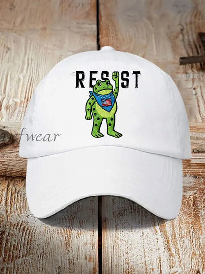 Unisex Portland Frog Resist Print Hat White / ONE