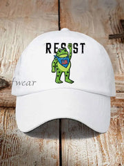 Unisex Portland Frog Resist Print Hat White / ONE