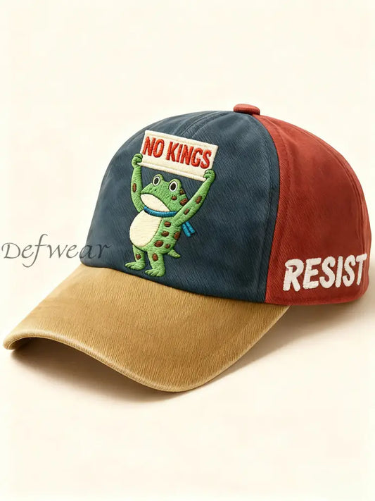 Unisex Resist Frog No Kings In America Printed Hat As picture / S