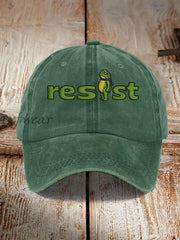 Unisex Resist Frog Print Hat Green / ONE