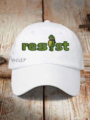 Unisex Resist Frog Print Hat White / ONE