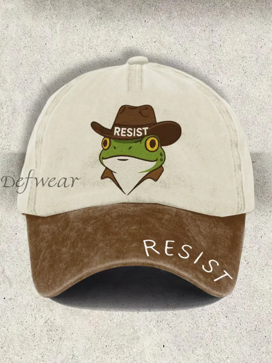 Unisex Resort FDT Polish Frog Print Cap As picture / ONE