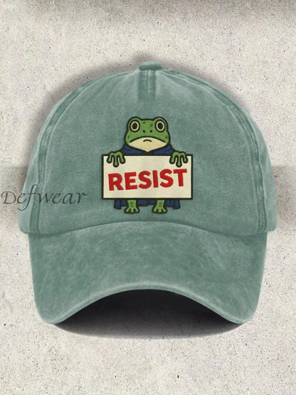 Unisex Resort FDT Polish Frog Print Cap Light Green / ONE