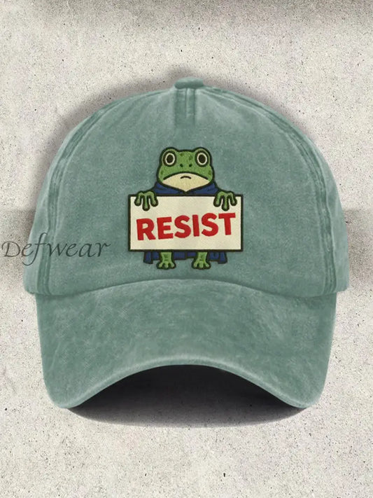 Unisex Resort FDT Polish Frog Print Cap Light Green / ONE