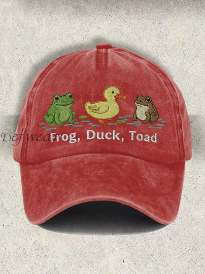 Unisex Resort FDT Polish Frog Print Cap Red / ONE