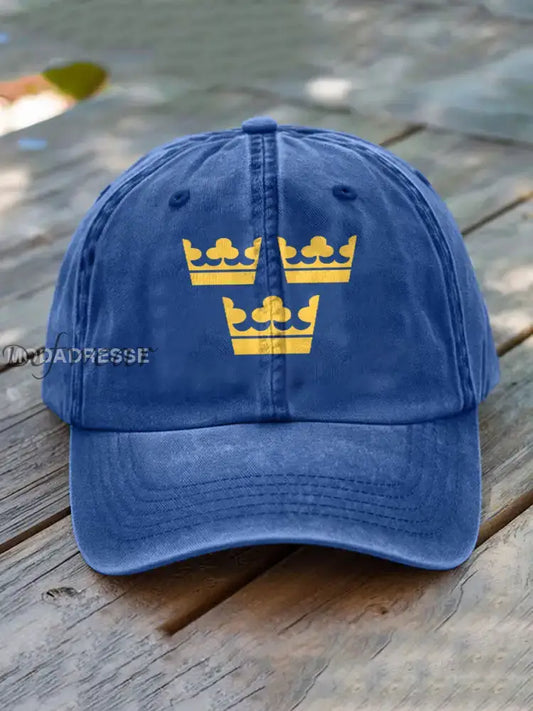Unisex Sverige Tryckt hatt blå / JM Ny Ankomst