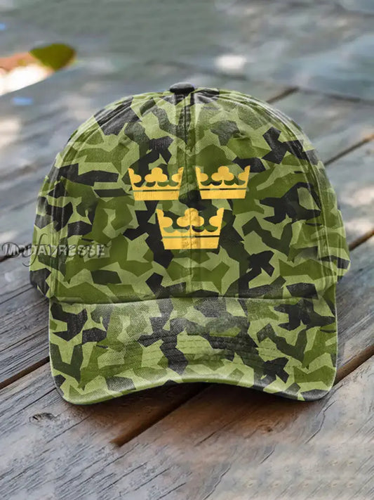 Unisex Sverige Veteran Tryckt hatt armé gröna / JM Ny Ankomst