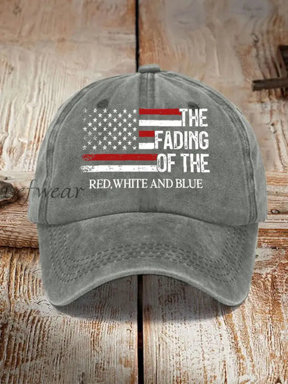 Unisex The Fading Of The Red White And Blue Print Hat Gray / ONE