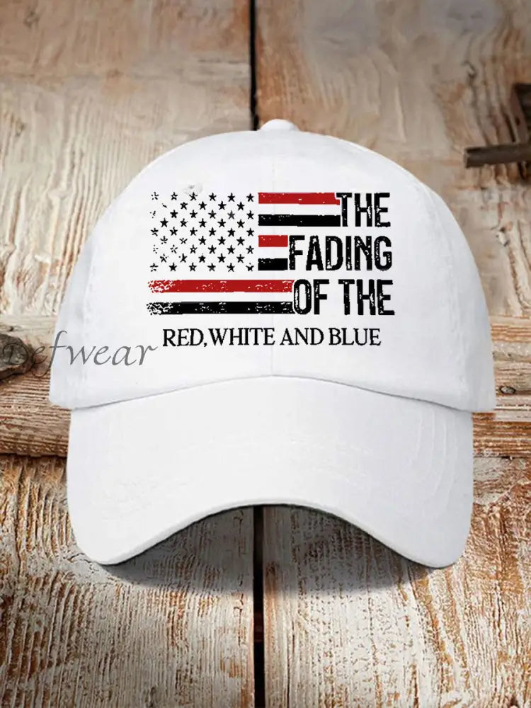 Unisex The Fading Of The Red White And Blue Print Hat White / ONE
