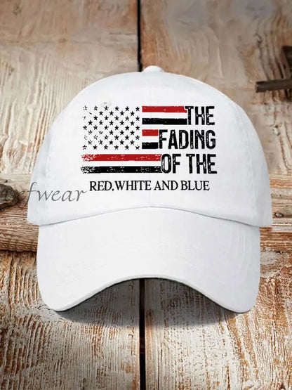 Unisex The Fading Of The Red White And Blue Print Hat White / ONE
