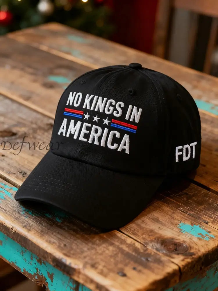Vintage No Kings in America FDT Casual Print Washed Hat Black / ONE