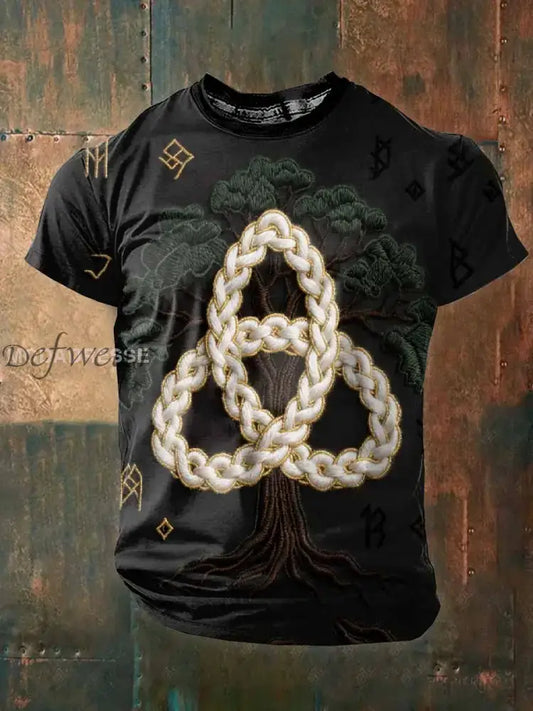 Vintage Viking träd i livet För Män Tryckt Casual T-shirt som bild / S Ny Ankomst
