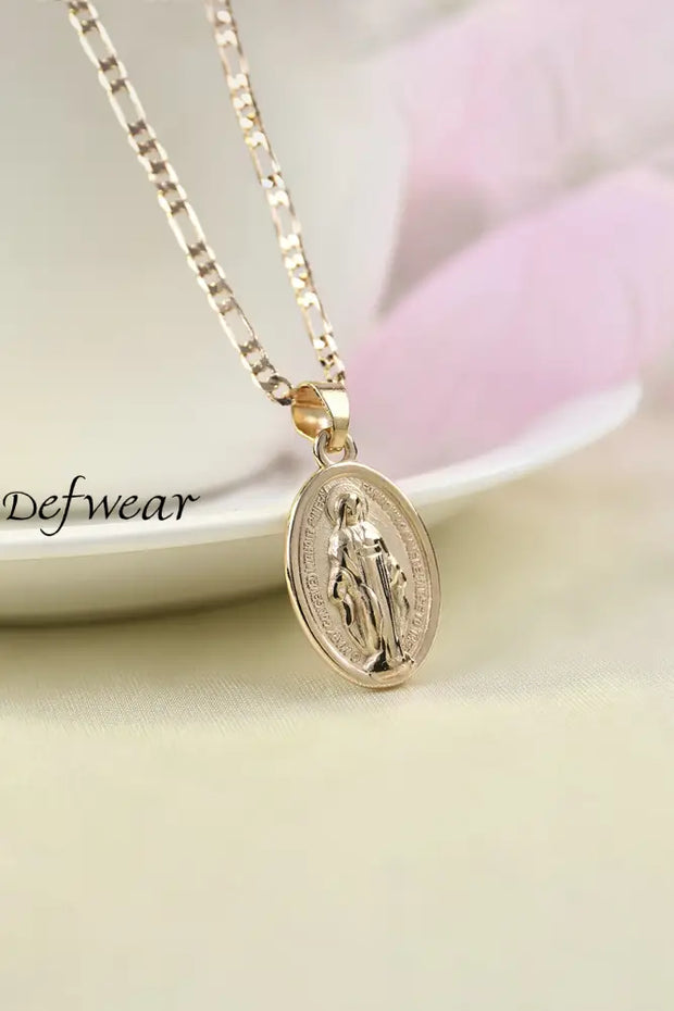 Vintage Virgin Mary Pendant Necklace