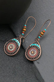 Water Drop Geometric Earrings Copper