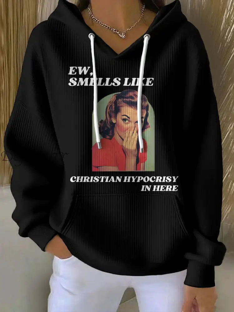 Women’s 8647 FDT Funny Printed Hoodie Black / S