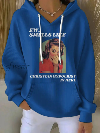 Women’s 8647 FDT Funny Printed Hoodie Blue / S