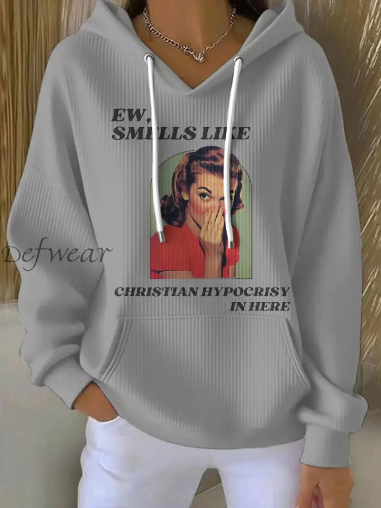 Women’s 8647 FDT Funny Printed Hoodie Light Gray / S