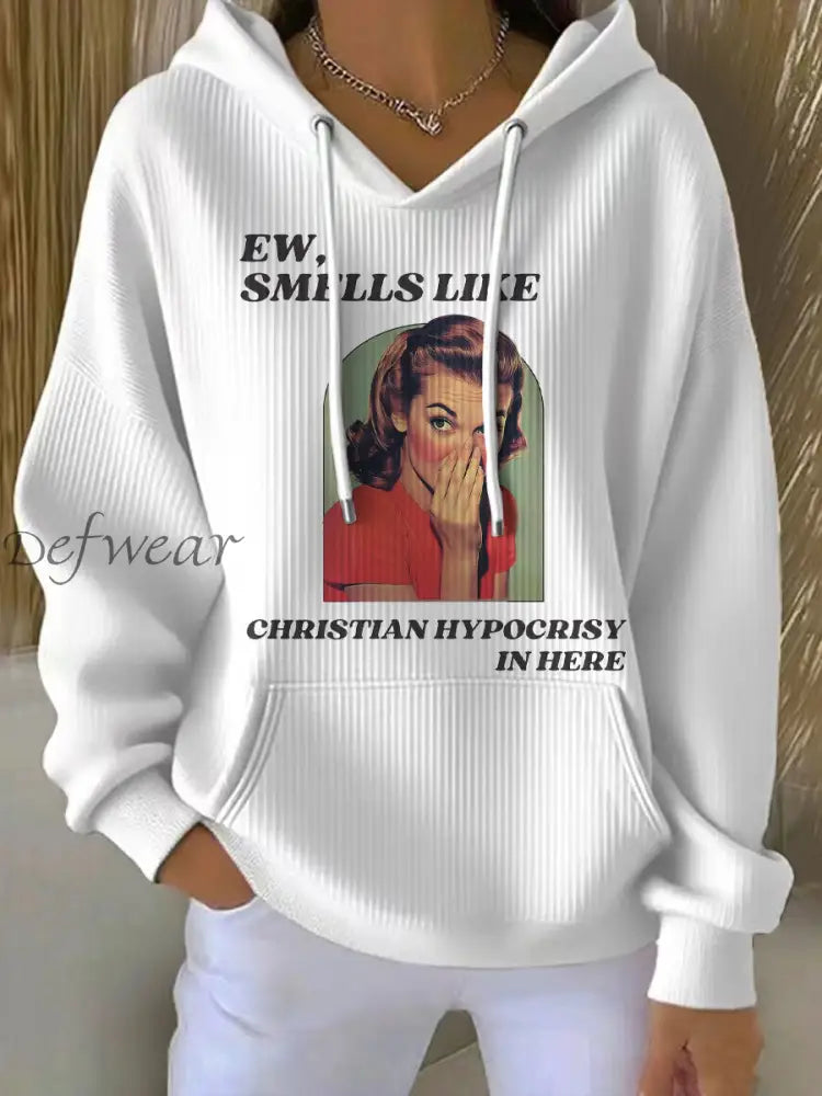 Women’s 8647 FDT Funny Printed Hoodie White / S