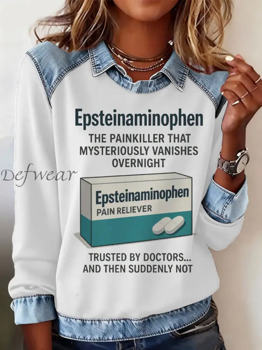 Women’s 8647 FDT Funny Tylenol&Epstein Printed Tops White / S