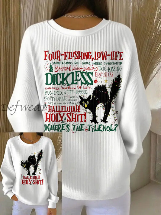 Women’s 8647 FDT Funny Tylenol Printed Sweatshirt White / S