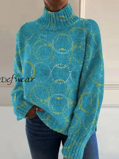 Women’s Art Vintage Print Casual Chic Sweater Pullover A / S