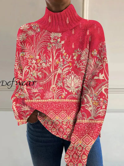 Women’s Art Vintage Print Casual Chic Sweater Pullover A / S