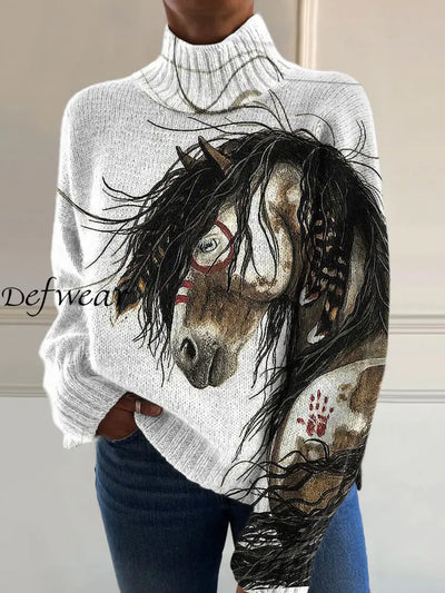 Women’s Art Vintage Print Casual Chic Sweater Pullover A / S