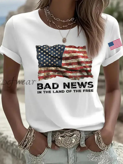 Women’s Bad News In The Land Of The Free Printed T-Shirt White / S