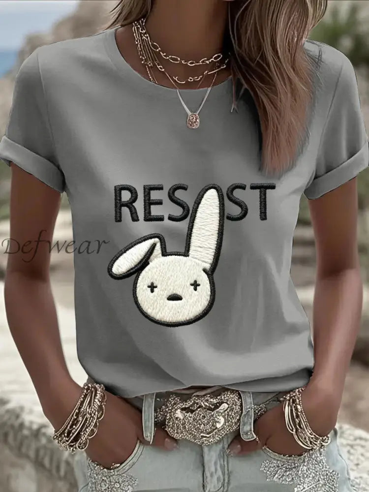 Women’s Bunny Resist T-shirt Light Gray