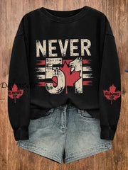 Women’s Canada Never 51 Printed Long Sleeve Sweatshirt Black / S